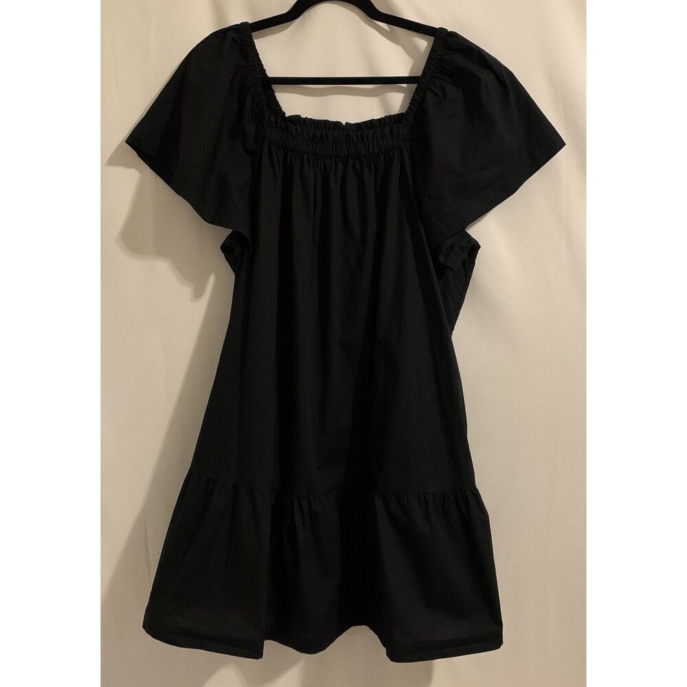 Gap Womens Size XL Dress Shift Black Pockets Knee Length 100% Cotton